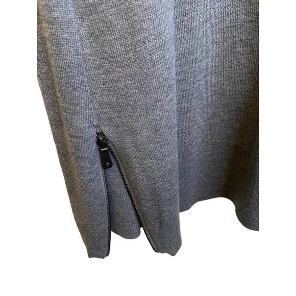NANETTE LEPORE Sweater Vest SMALL Long Duster Merino Blend Side Zipper Charcoal - Picture 3 of 6
